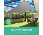 InstaHut Shade Sail 6x6m Rectangle 280GSM 98% Grey Shade Cloth