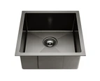 Cefito Kitchen Sink 44X44CM Stainless Steel Basin Single Bowl Laundry Black