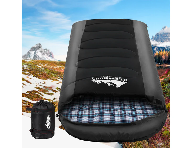 Weisshorn Sleeping Bag Single Thermal Camping Hiking Tent Black  -20℃