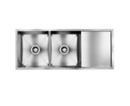 Cefito Kitchen Sink 111X45CM Stainless Steel Basin Double Bowl Laundry Silver