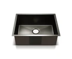 Cefito Kitchen Sink 60X45CM Stainless Steel Basin Single Bowl Laundry Black