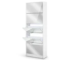 Artiss Shoe Rack Cabinet Mirror 25 Pairs White