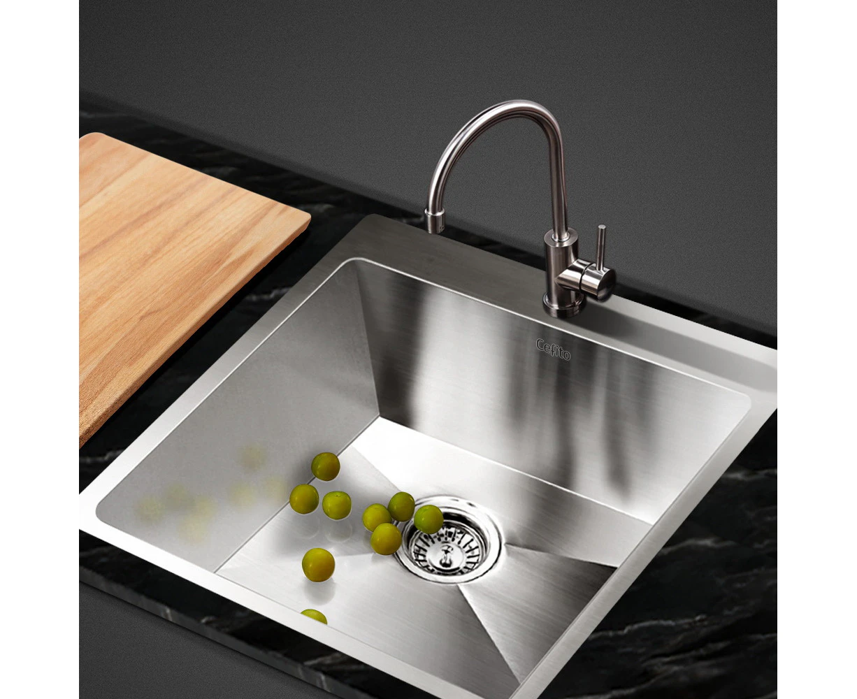 Cefito Kitchen Sink 53X50CM Stainless Steel Basin Single Bowl Laundry Silver