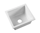 Cefito Kitchen Sink Stone Sink Granite Laundry Basin Single Bowl 46cmx41cm White