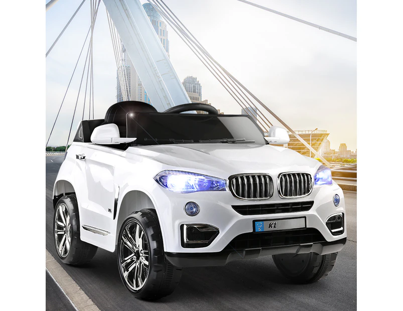 Rigo Kids Electric Ride On Car SUV BMW-Inspired X5 Toy Cars Remote 6V White