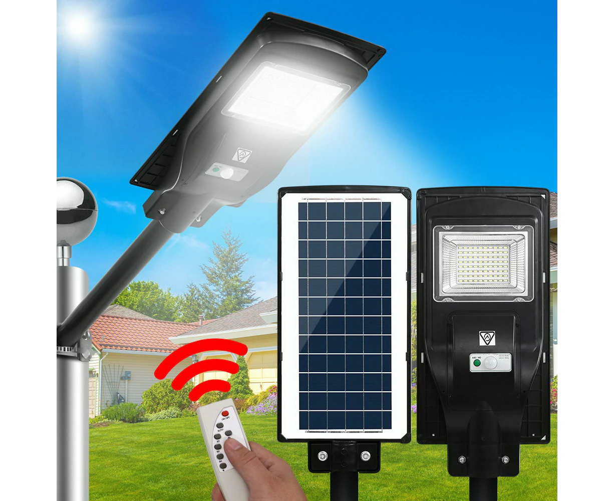 Leier 80 LED Solar Street Light 90W Flood Motion Sensor Remote Outdoor Wall Lamp