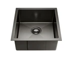 Cefito Kitchen Sink 51X45CM Stainless Steel Basin Single Bowl Laundry Black