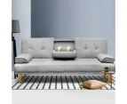 Artiss Sofa Bed 188CM Grey Faux Linen