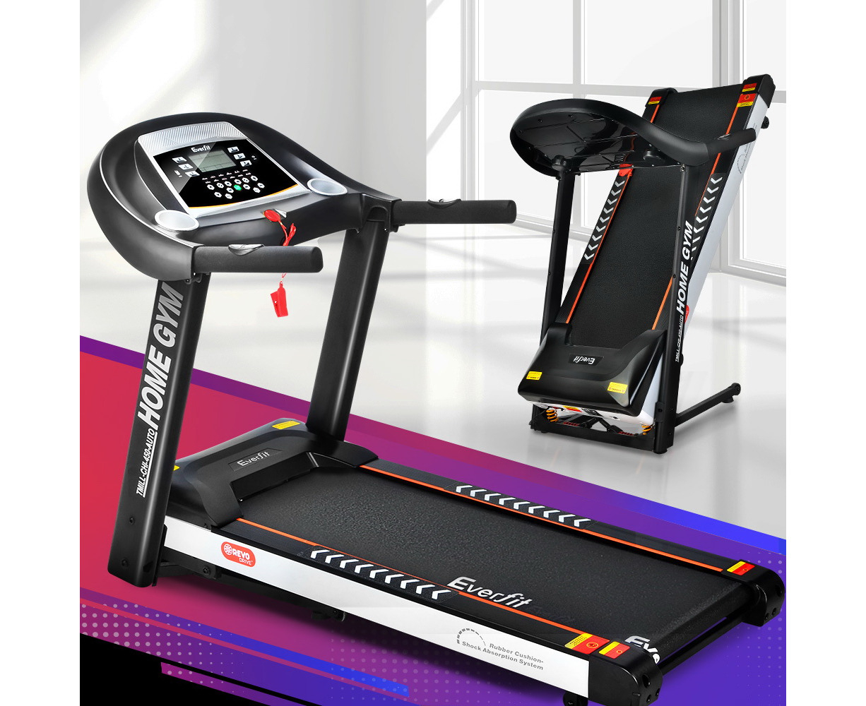 Everfit Treadmill Electric Auto Incline Home Gym Fitness Exercise Machine 450mm Catch