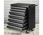 Giantz 7 Drawer Tool Box Cabinet Chest Trolley Storage Garage Toolbox Black