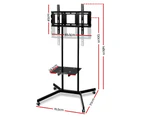 Artiss Mobile TV Stand for 32"-65" TVs Mount Bracket Portable Shelf Trolley Cart