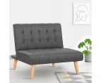 Artiss Recliner Single Sofa Bed Dark Grey Fabric