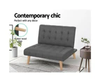 Artiss Recliner Single Sofa Bed Dark Grey Fabric