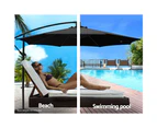 Instahut 3m Outdoor Umbrella Cantilever Beach Garden Patio Black