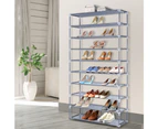 Artiss 10-Tier Shoe Rack Stackable 50 Pairs Grey