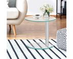 Artiss Coffee Table Round Tempered Glass Side End Beside Tables Cafe 45cm