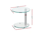 Artiss Coffee Table Round Tempered Glass Side End Beside Tables Cafe 45cm