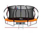 Everfit 14FT Trampoline for Kids w/ Ladder Enclosure Safety Net Rebounder Orange