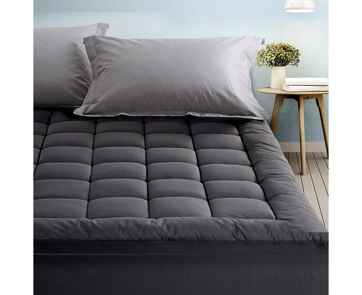 Giselle Bedding Mattress Topper Pillowtop Bamboo Charcoal Queen