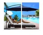 InstaHut 3m Outdoor Umbrella Cantilever Beach Garden Patio Navy