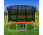 Everfit 16FT Trampoline for Kids w/ Ladder Enclosure Safety Net Rebounder Orange