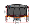 Everfit 16FT Trampoline for Kids w/ Ladder Enclosure Safety Net Rebounder Orange