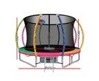 Everfit 10FT Trampoline for Kids w/ Ladder Enclosure Safety Net Rebounder Colors