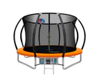 Everfit 10FT Trampoline for Kids w/ Ladder Enclosure Safety Net Rebounder Orange