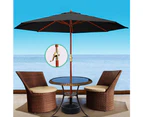 InstaHut 3m Outdoor Umbrella w/Base Pole Umbrellas Garden Sun Stand Deck Black