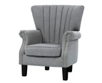 Artiss Armchair Wingback Grey Andrew