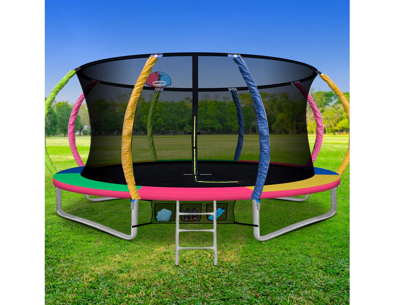 Everfit 14FT Trampoline for Kids w/ Ladder Enclosure Safety Net Rebounder