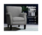 Artiss Armchair Accent Chair Armchairs Lounge Accent Chair Linen Fabric Grey