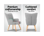 Artiss Armchair Lounge Chair Ottoman Accent ArmChairs Velvet Single Sofa Chairs