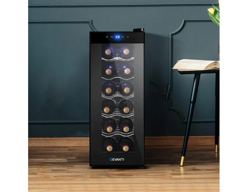 Devanti Wine Cooler Fridge 12 Bottles