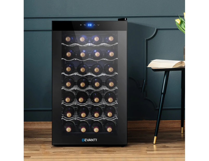 Devanti Wine Cooler Fridge 28 Bottles