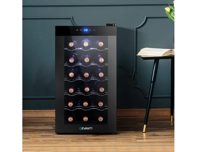 Devanti Wine Cooler Fridge 18 Bottles