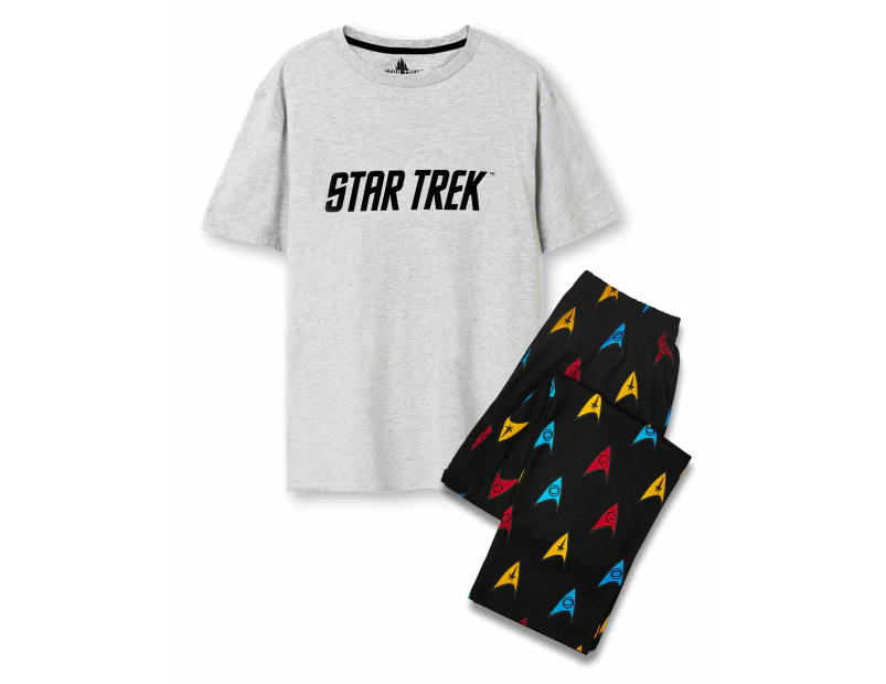 Star Trek Mens Short Sleeve Long Leg Pyjama Set (Black)