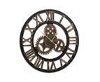 Artiss 60cm Wall Clock Large Retro Roman Numerals Brown