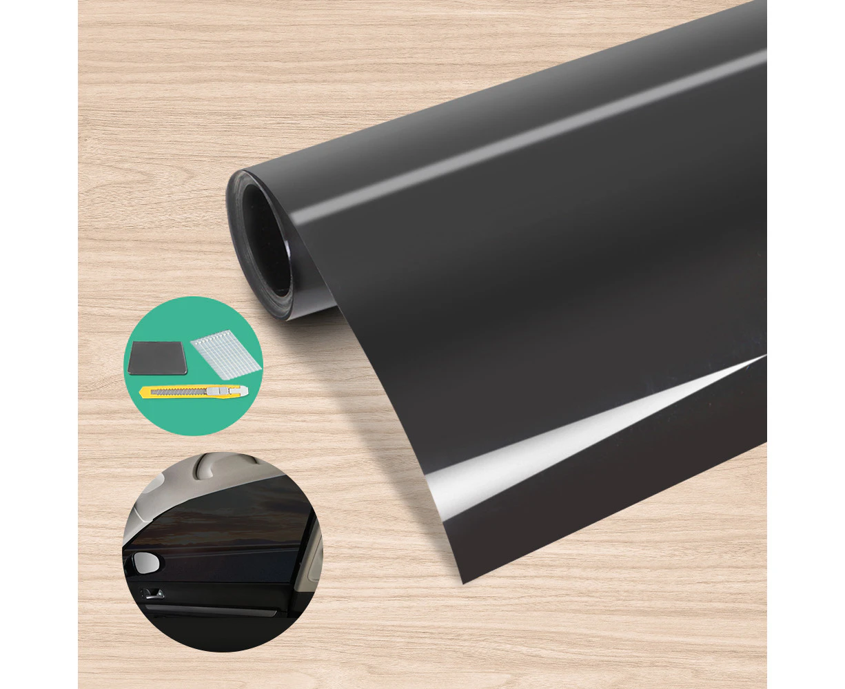 Giantz Window Tint Film Black Roll 5% VLT Home House 76cm X 7m Tinting Tools