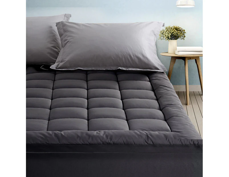 Giselle Bedding Mattress Topper Pillowtop Bamboo Charcoal Single