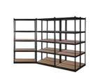 Giantz 5x1.8M Garage Shelving Warehouse Rack Pallet Racking Storage Shelve Black