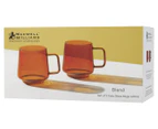 Set of 2 Maxwell & Williams 400mL Blend Sala Glass Mugs - Amber