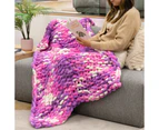 Freya & Sol Pink & Lilac Chunky Knit Blanket