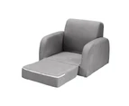 Keezi Kids Sofa 2 Seater Children Flip Open Couch Lounger Armchair Soft Grey