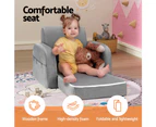 Keezi Kids Sofa 2 Seater Children Flip Open Couch Lounger Armchair Soft Grey