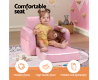 Keezi Kids Sofa 2 Seater Children Flip Open Couch Lounger Armchair Soft Pink