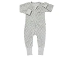 Bonds Baby Poodlette Zip Wondersuit - New Grey Marle/Absolute Steel Spot