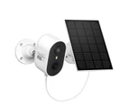 AOSU 3MP/2K Solar-Powered Outdoor Security Smart Camera (C7L) - White