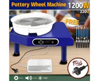 Electric Pottery Wheel Machine 1200W Power Foot Pedal Control for Ceramics and Clay Work