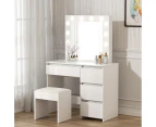 Levede Dressing Table Vanity Set Makeup Mirror Stool Drawers Dresser Cabinet